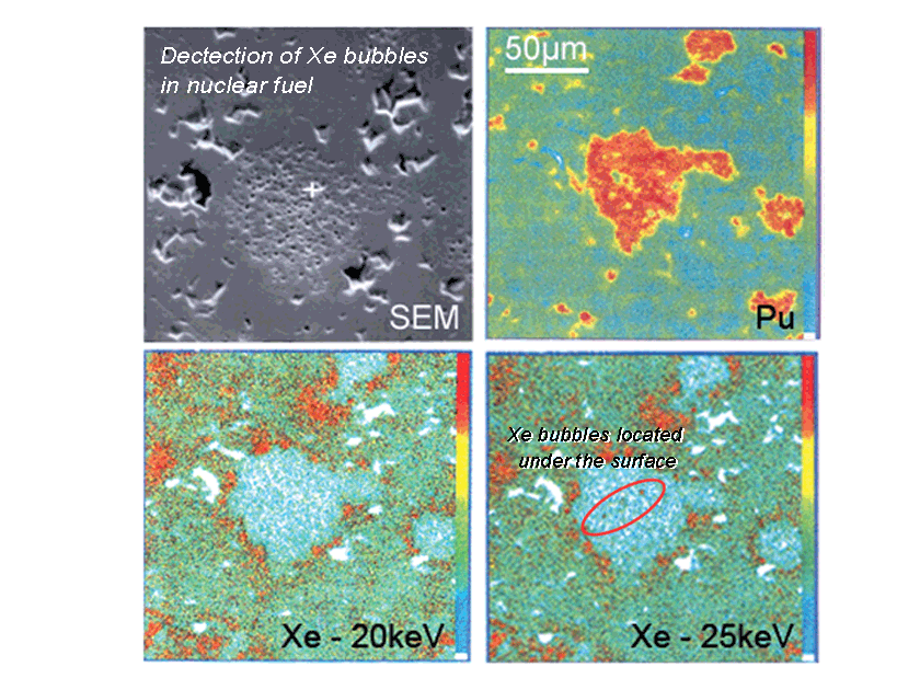 Detection of Xe bubbles in nuclear fuel with Skaphia Shielded EPMA 